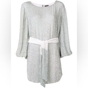 Retrofete Grace silver boatneck dress SMALL